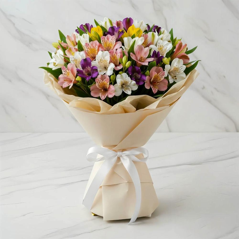 Букет цветов из: Альстромерии в Брикет