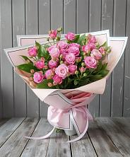 Букет Розовый кустик в Брикет