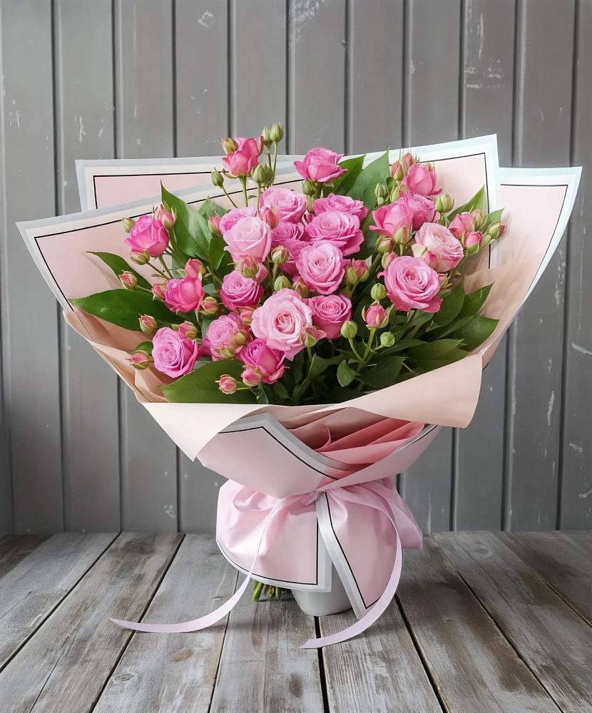 Букет Розовый кустик в Брикет