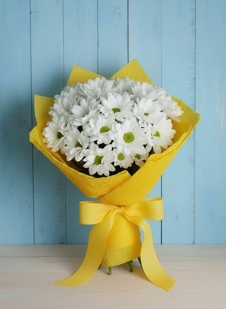 Букет цветов из: Хризантемы в Брикет