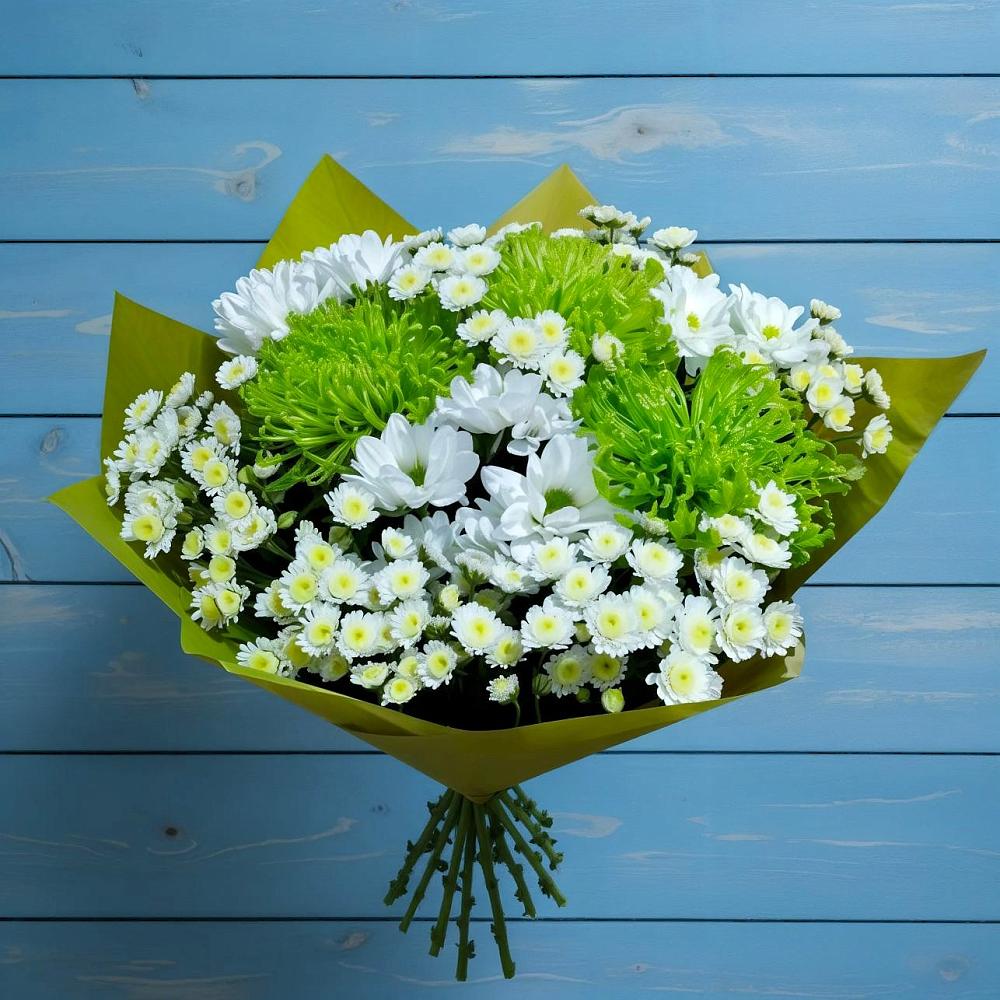 Букет цветов из: Хризантемы в Брикет