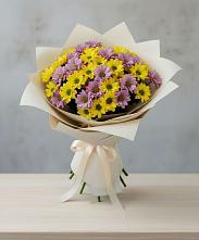 Букет цветов из:  Хризантемы в Брикет