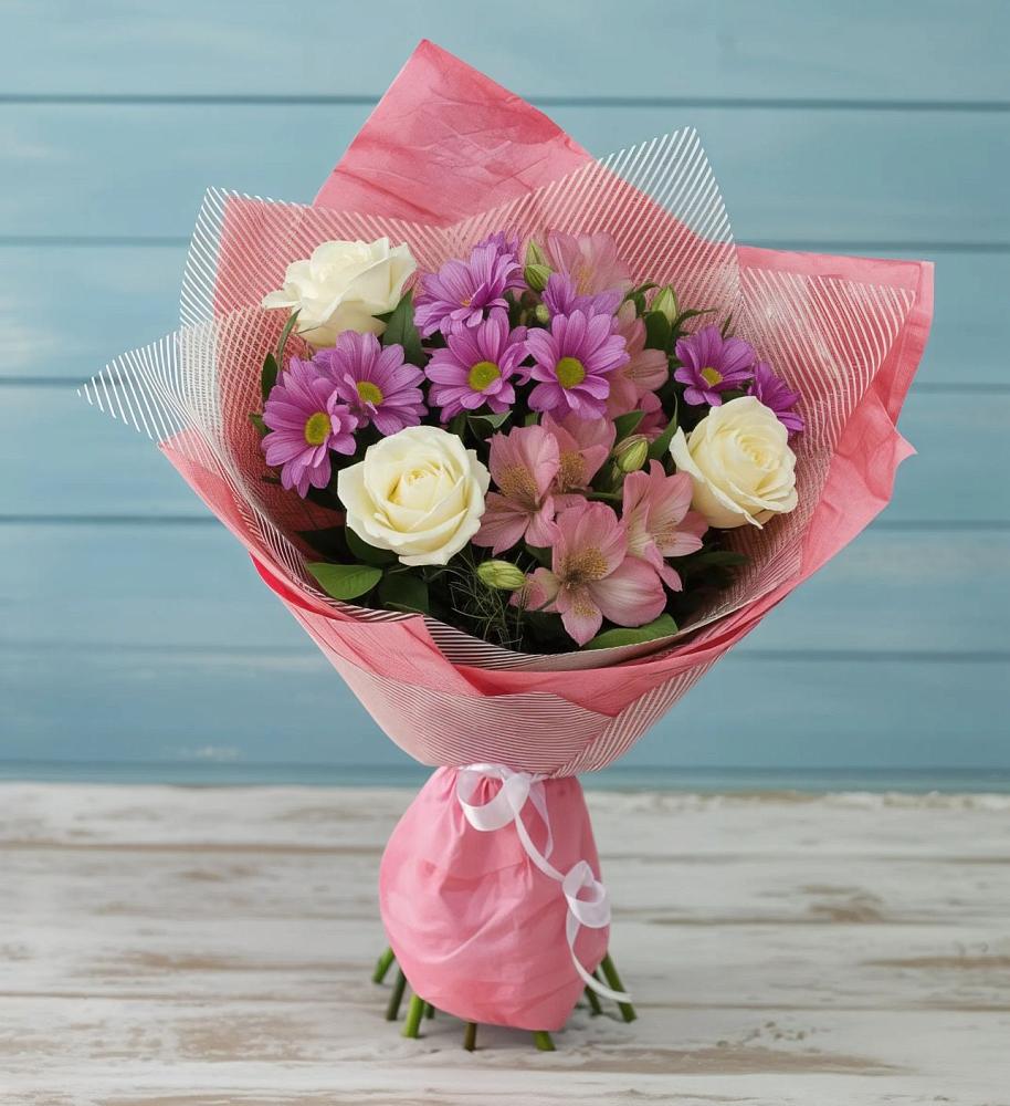 Букет цветов из: Герберы в Брикет